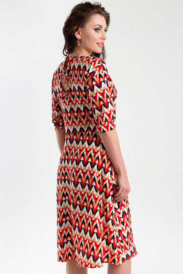 Платье "Мон Шерри" (зиг-заг, красно-белое) П1297-1