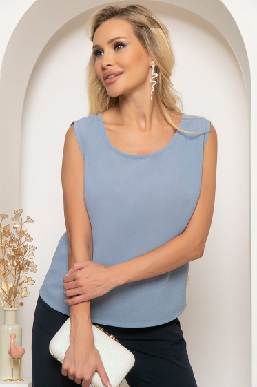 Блуза "Люсьена" (серо-голубая) Б4006